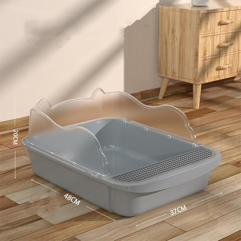 Splash-Proof Oversized Litter Box for Cats – Durable Design