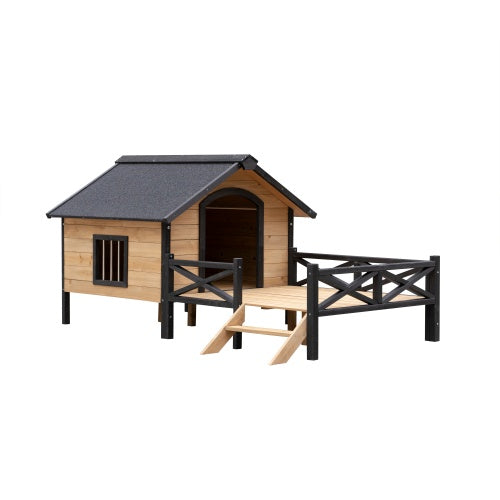 Wooden Wildcat Shelter with Kitten Tree for Outdoor Use