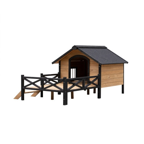 Wooden Wildcat Shelter with Kitten Tree for Outdoor Use