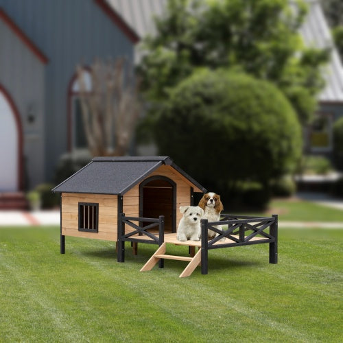 Wooden Wildcat Shelter with Kitten Tree for Outdoor Use