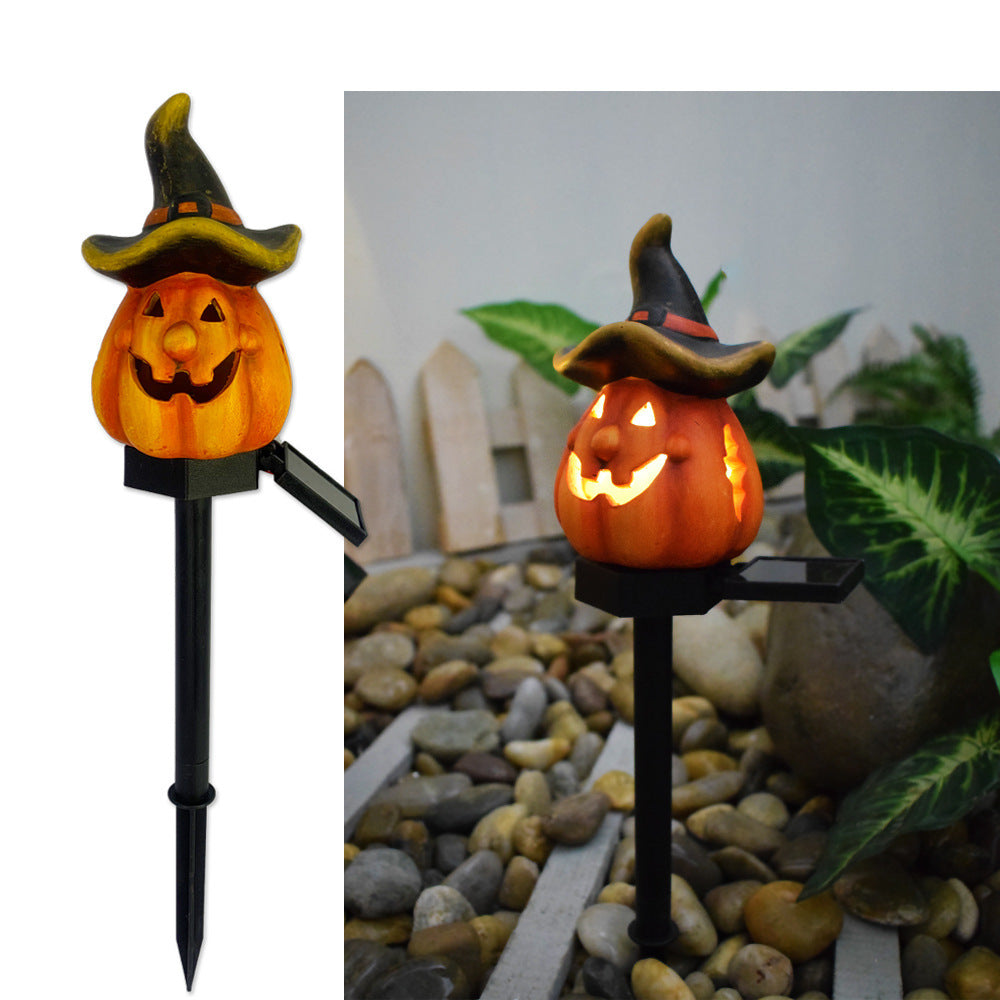 Solar-Powered Halloween Outdoor Pumpkin Lamp – Waterproof Wrought Iron Decoration