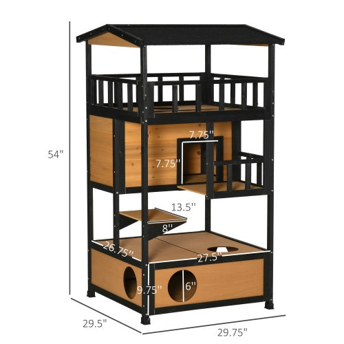 Wooden Wildcat Shelter - Safe Outdoor Haven for Cats