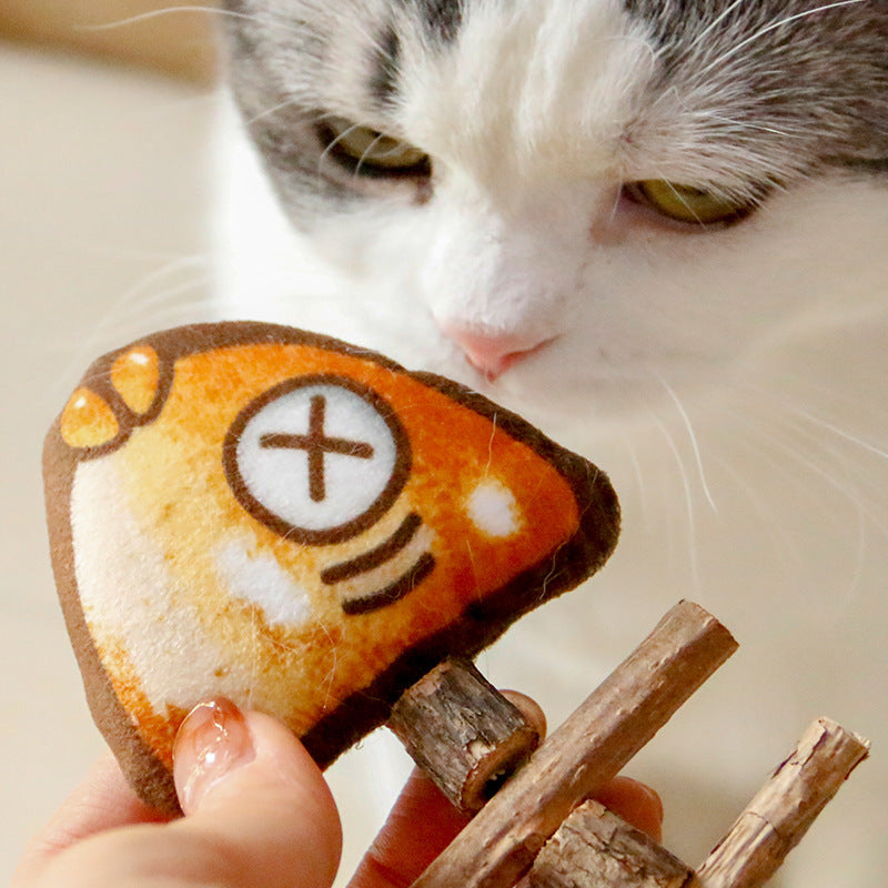 Wooden Fishbone Cat Toy – Simulation Molar Toy