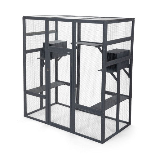 Oversized Grey Cat Cage - Perfect for Large Breeds