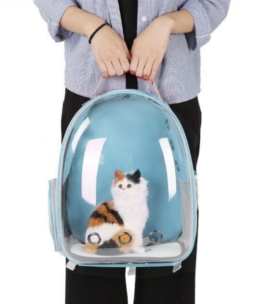 Transparent Cat Space Bag – Full View for Your Furry Friend