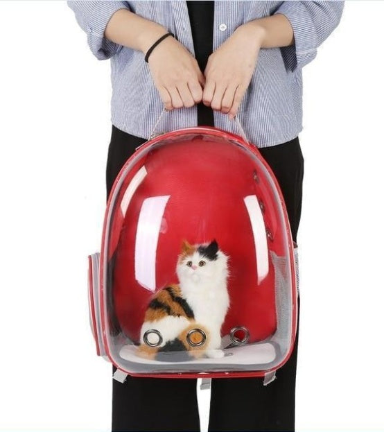 Transparent Cat Space Bag – Full View for Your Furry Friend