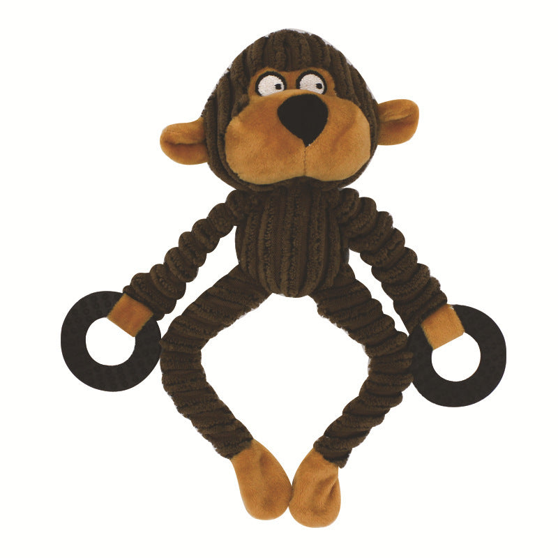 Sounding Plush Toy – Three-Color Rubber Ring Corduroy