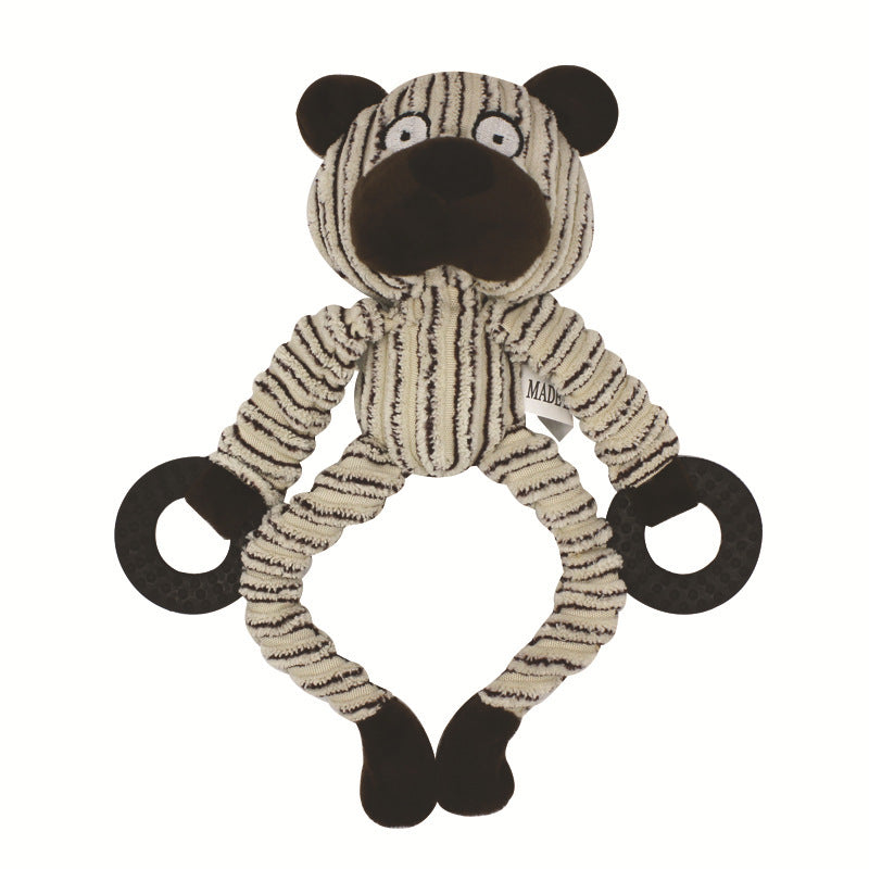 Sounding Plush Toy – Three-Color Rubber Ring Corduroy