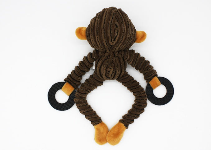 Sounding Plush Toy – Three-Color Rubber Ring Corduroy