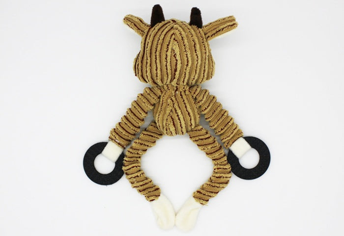 Sounding Plush Toy – Three-Color Rubber Ring Corduroy