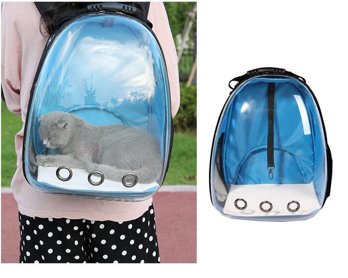 Transparent Pet Backpack – Ventilated Travel Carrier for Cats and Dogs