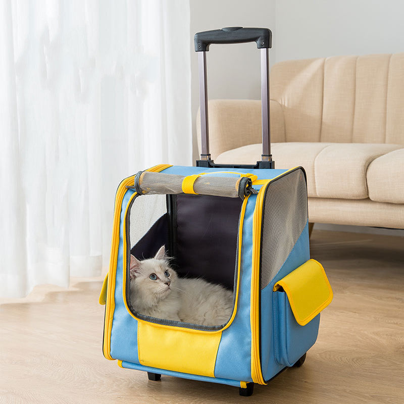 Breathable Cat Trolley Backpack – Travel and Adventure Ready