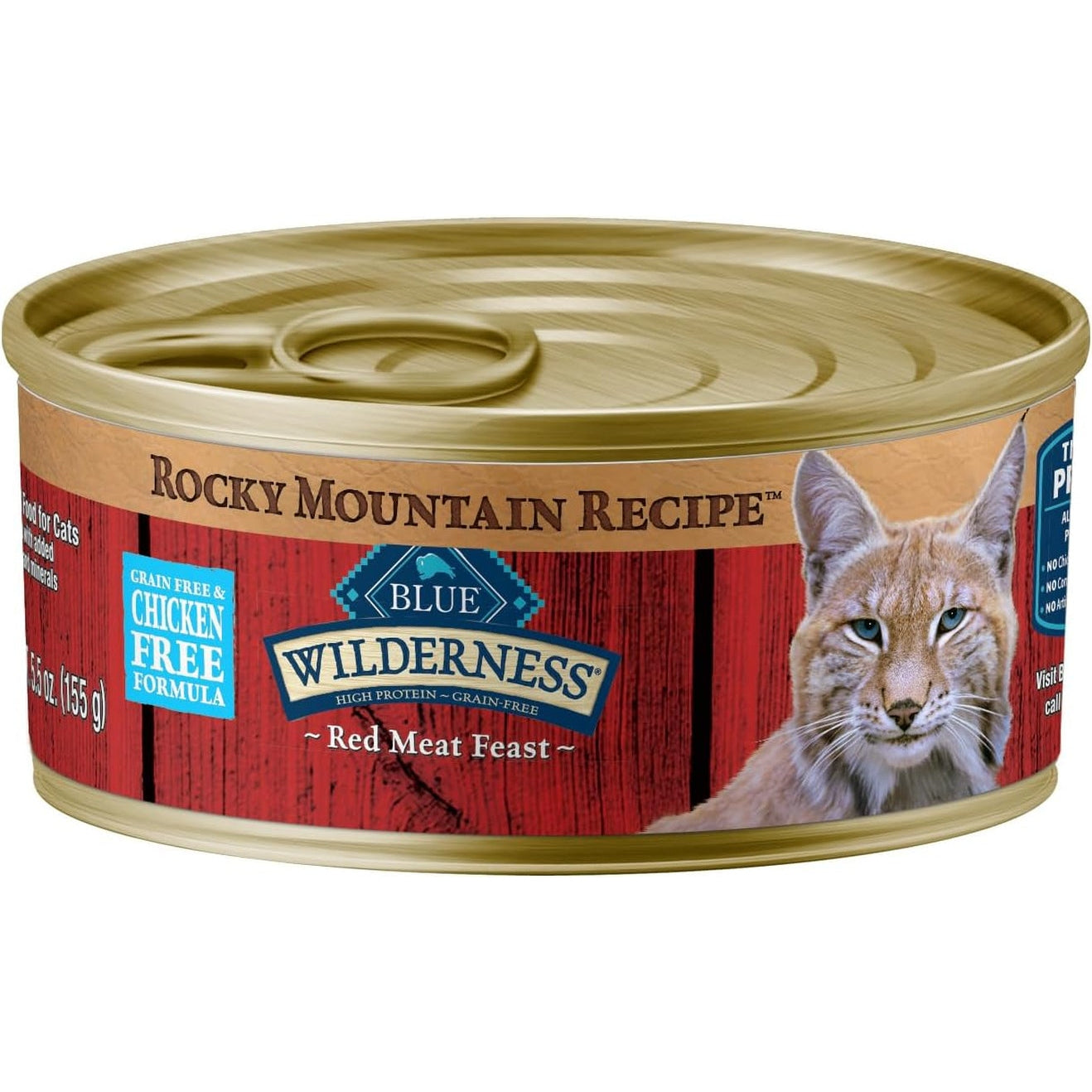 Wilderness Rocky Mountain Recipe Adult Wet Cat Food Paté, Chicken-Free & Grain-Free Recipe, Made with Natural Ingredients, Red Meat Feast, 5.5-Oz. Cans (24 Count)