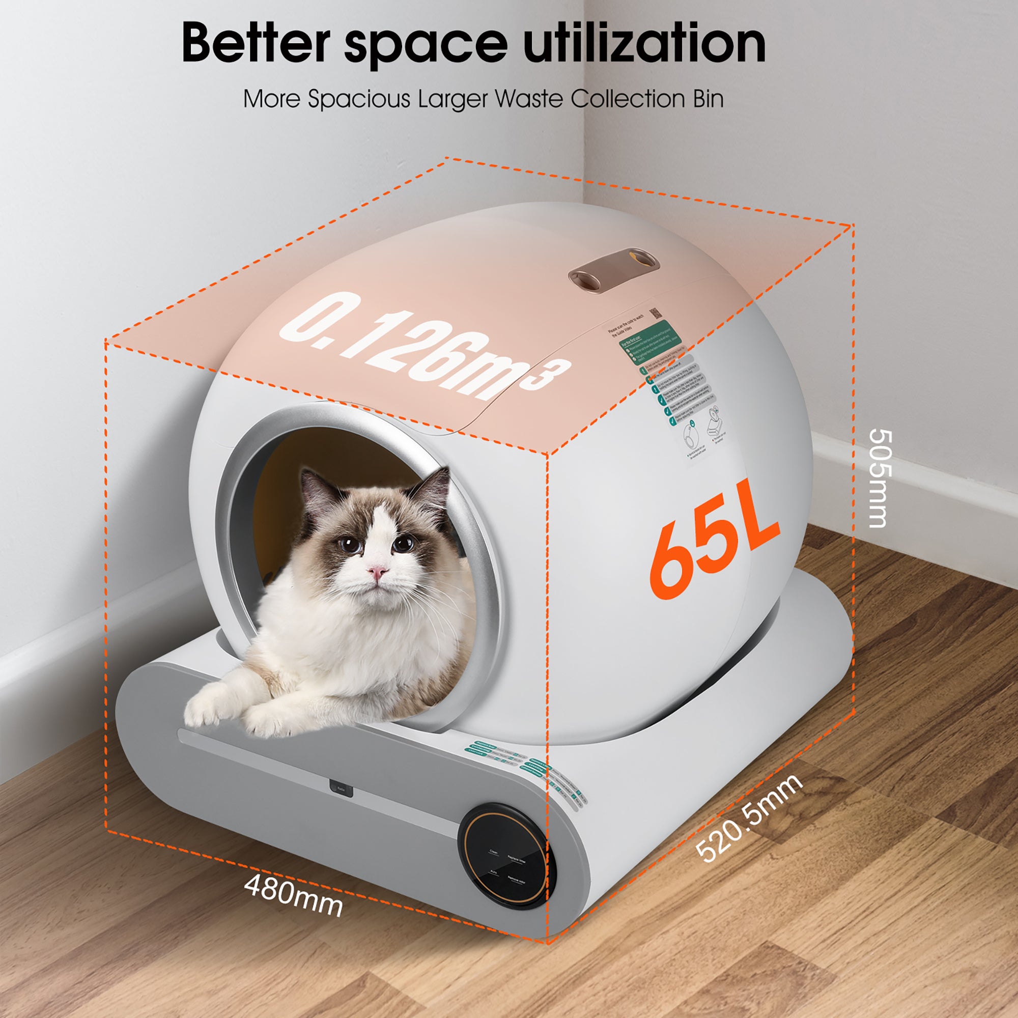 WiFi-Enabled Self-Cleaning Cat Litter Box - Automatic Scooping & Deodorization