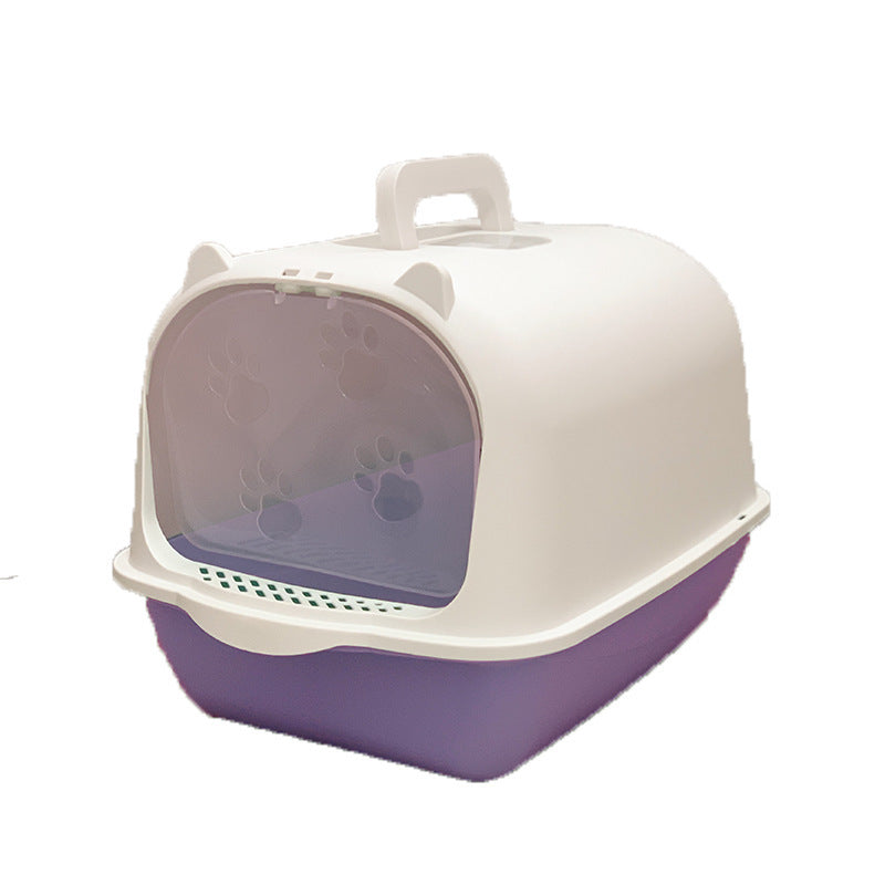 Splash-Proof Oversized Litter Box for Cats – Durable Design