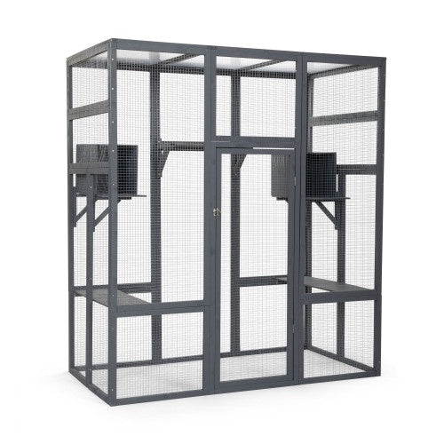 Oversized Grey Cat Cage - Perfect for Large Breeds