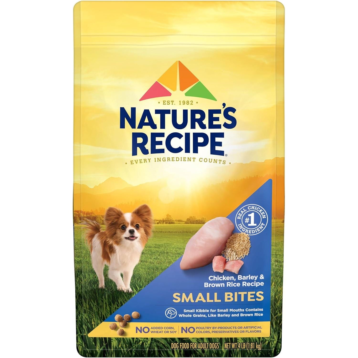 Nature′S Recipe Small Bites Chicken, Barley & Brown Rice Recipe Dry Dog Food, 4 Lb. Bag