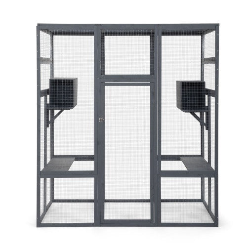 Oversized Grey Cat Cage - Perfect for Large Breeds