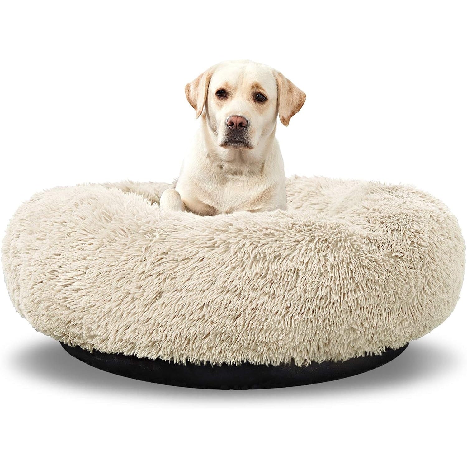 Washable Dog round Bed Large, Donut Dog Bed Large Dog, Comfy Dog Calming Cuddler Bed