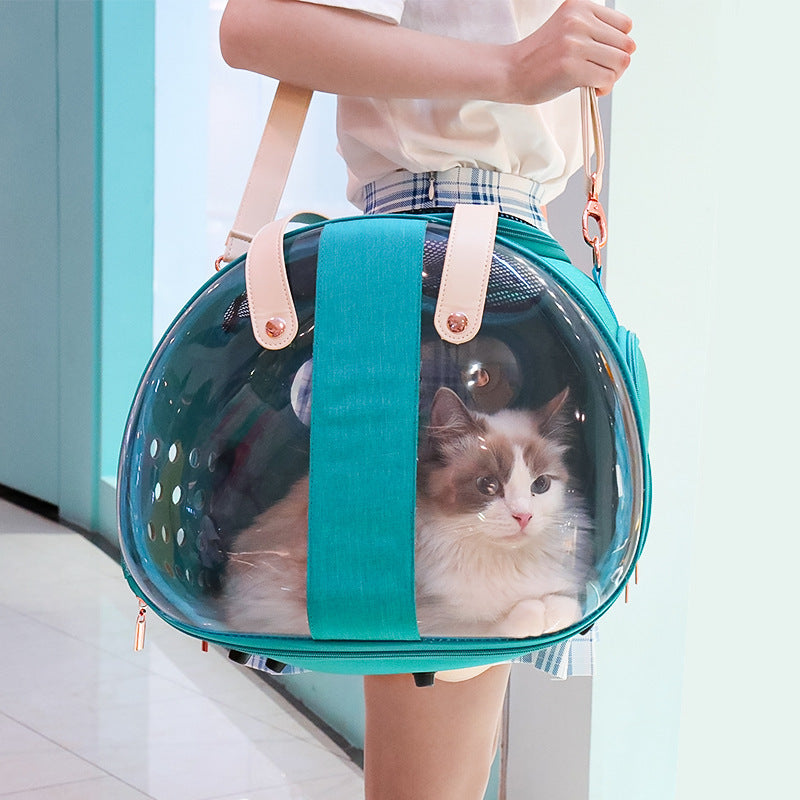 Double Fish Transparent Pet Bag – Stylish and Functional for Cats and Dogs