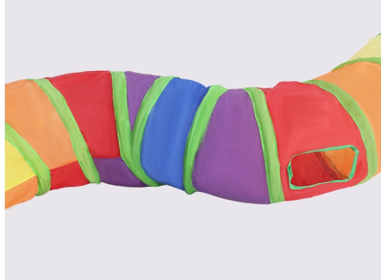 Rainbow S-Shaped Cat Tunnel – Educational Collapsible Toy