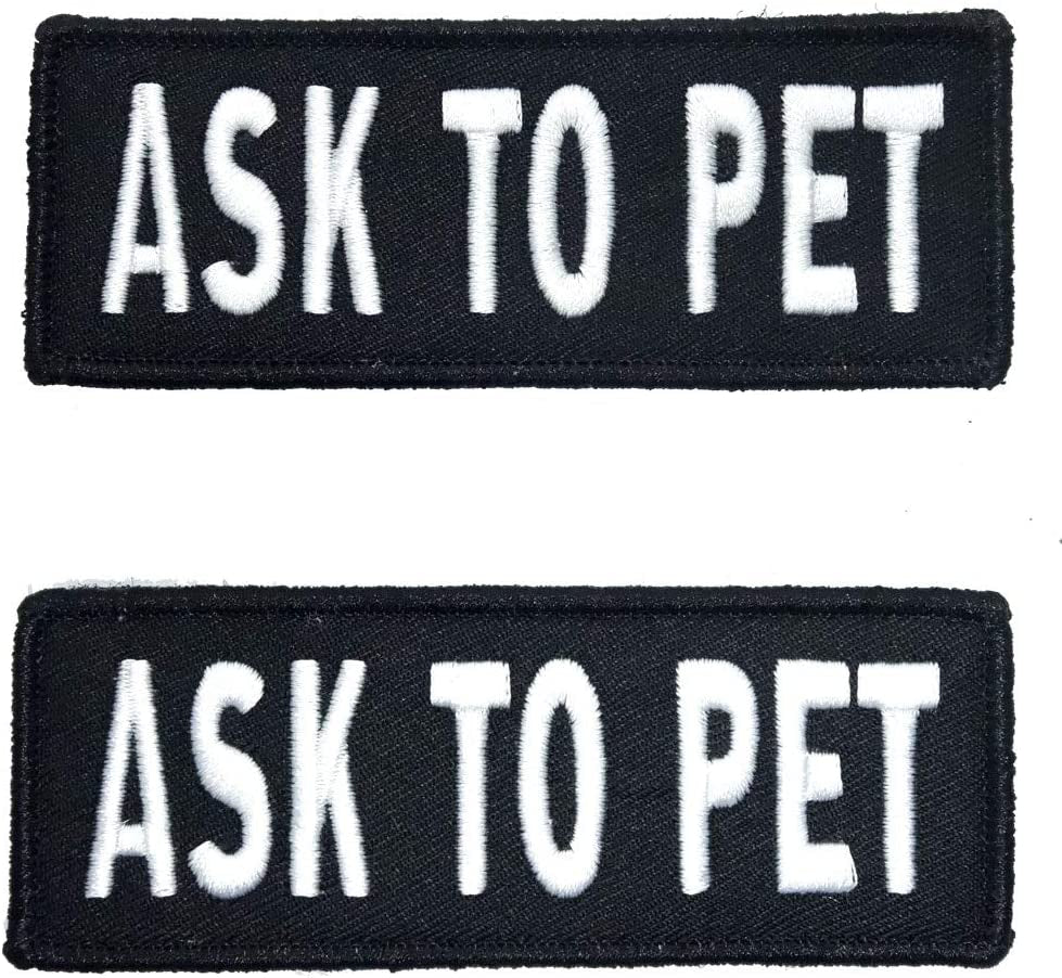 Service Dog Patches for Harness | Velcro Patches for Dog Harness or Vest | Do Not Pet Patch, Dog in Training, Service Dog, Emotional Support | Removable Hook and Loop Embroidered Patches