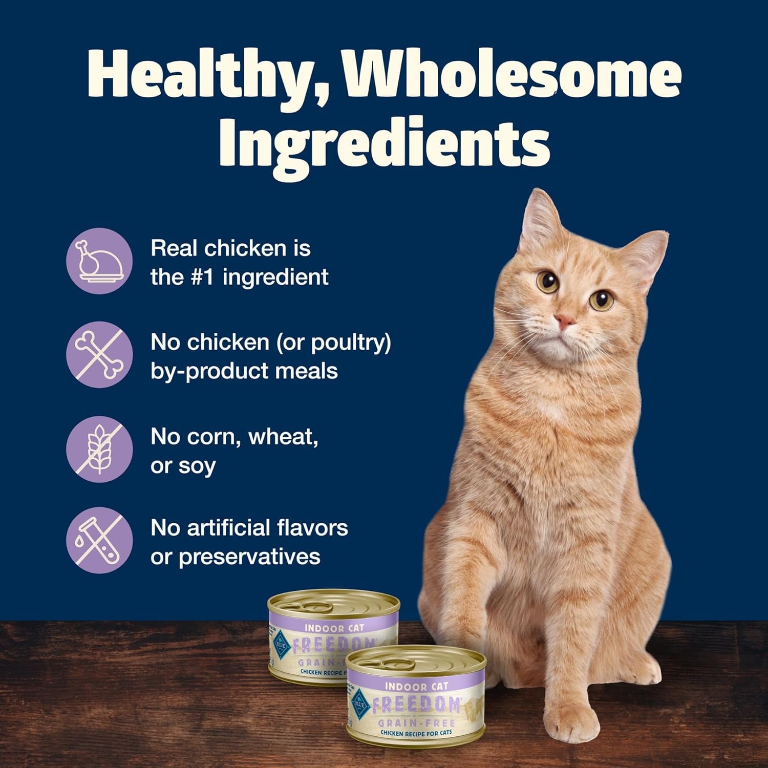 Freedom Grain-Free Adult Wet Cat Food, Complete & Balanced Nutrition for Indoor Cats, Made with Natural Ingredients, Chicken Recipe, 5.5-Oz. Cans (24 Count)