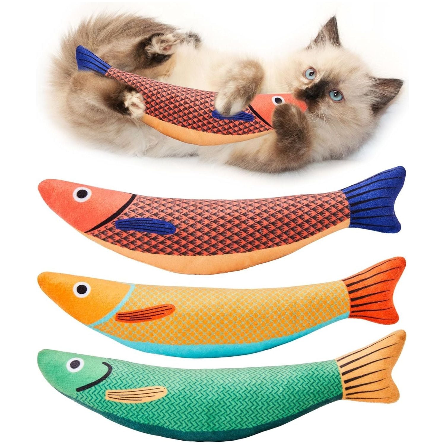 Saury Fish Catnip Toy – Crinkle Sound & Interactive Kicker for Indoor Cats