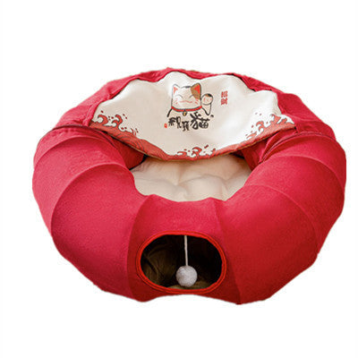 Removable & Washable Cat Tunnel Bed