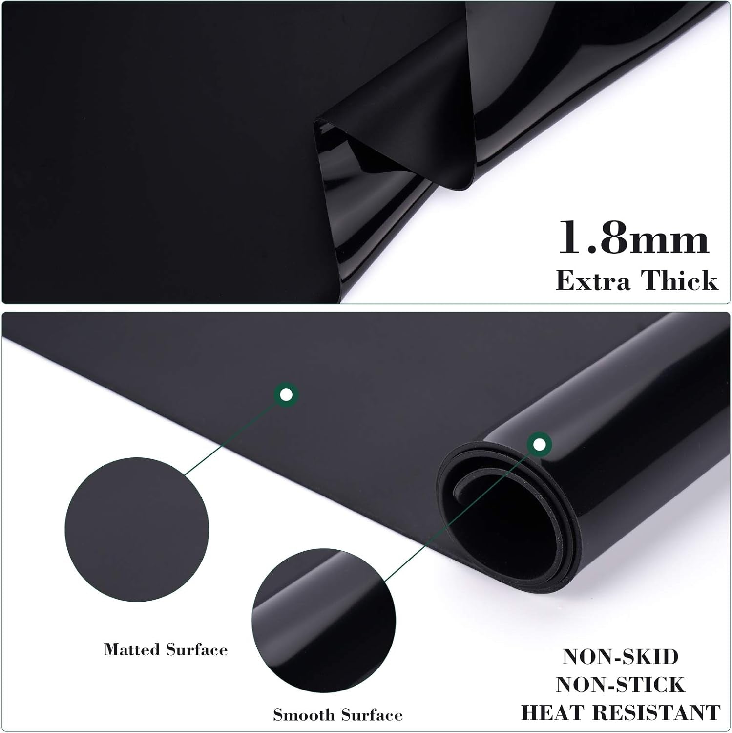 Extra Large Silicone Mat for Craft, 31.5" X 23.6" X 0.07" Silicone Craft Sheet Jewelry Casting Mold, Countertop Mat, Counter Table Protector, Multipurpose Mat, Heat Resistant Placemat, Black