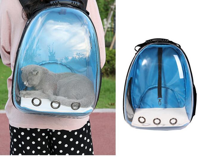 Transparent Pet Backpack – Ventilated Travel Carrier for Cats and Dogs