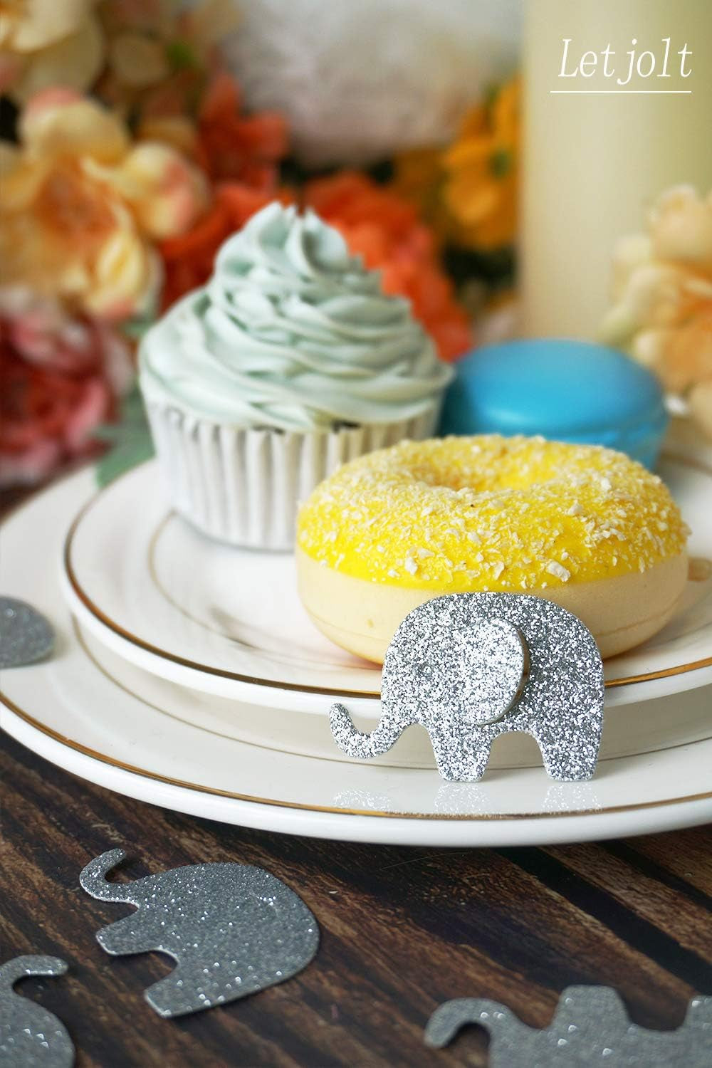 Silvery Elephant Confetti Elephant Scatter Baby Shower Decoration for Baby Shower Winter Birthday Party Supplies Elephant Theme Party Gender Reveal Party Decorations 200 Pcs