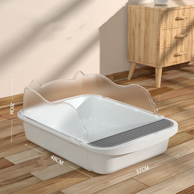 Splash-Proof Oversized Litter Box for Cats – Durable Design