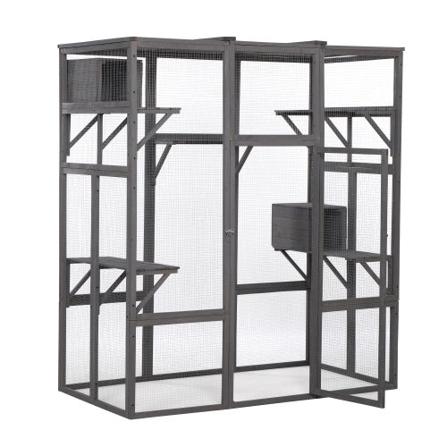 Oversized Grey Cat Cage - Perfect for Large Breeds