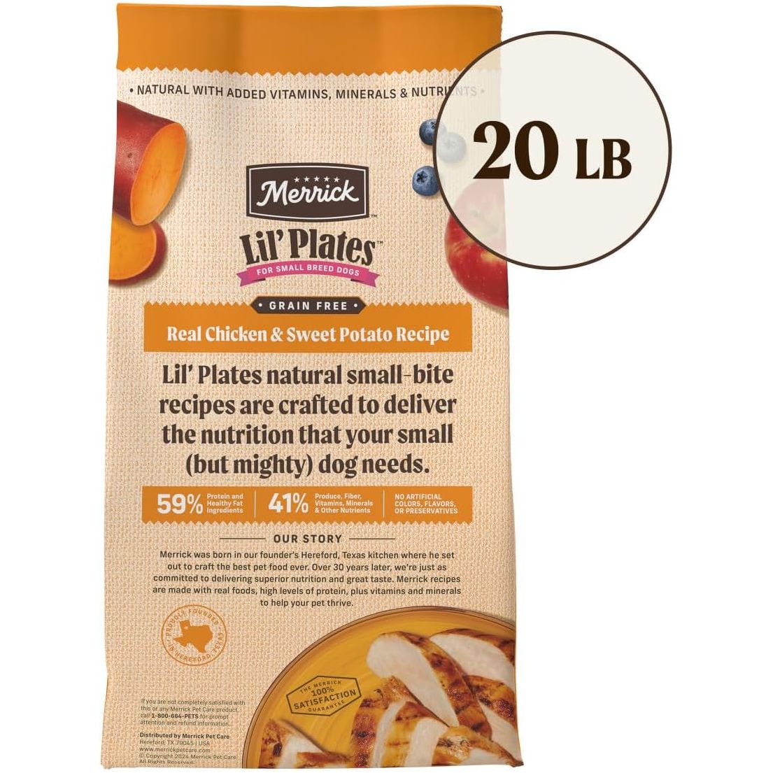 Lil’ Plates Premium Grain Free Dry Dog Food for Small Dogs, Real Chicken and Sweet Potato Kibble - 20.0 Lb. Bag