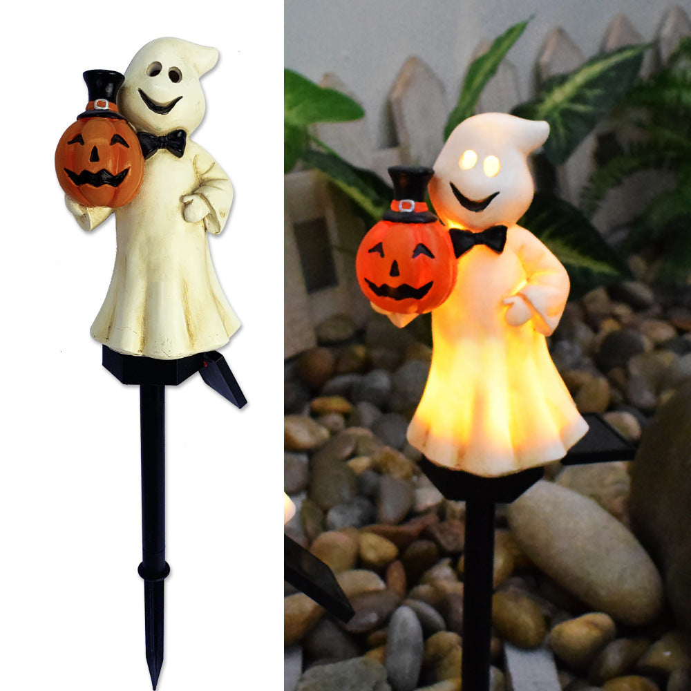 Solar-Powered Halloween Outdoor Pumpkin Lamp – Waterproof Wrought Iron Decoration