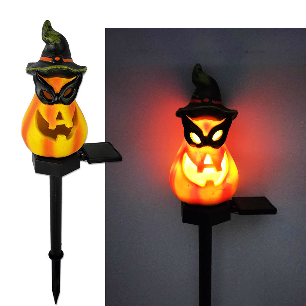 Solar-Powered Halloween Outdoor Pumpkin Lamp – Waterproof Wrought Iron Decoration