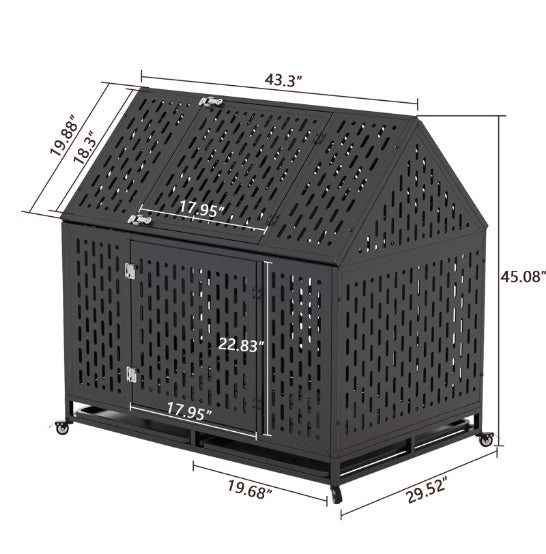 Wooden Outdoor Cat House with Asphalt Board and Habitat (Orange)