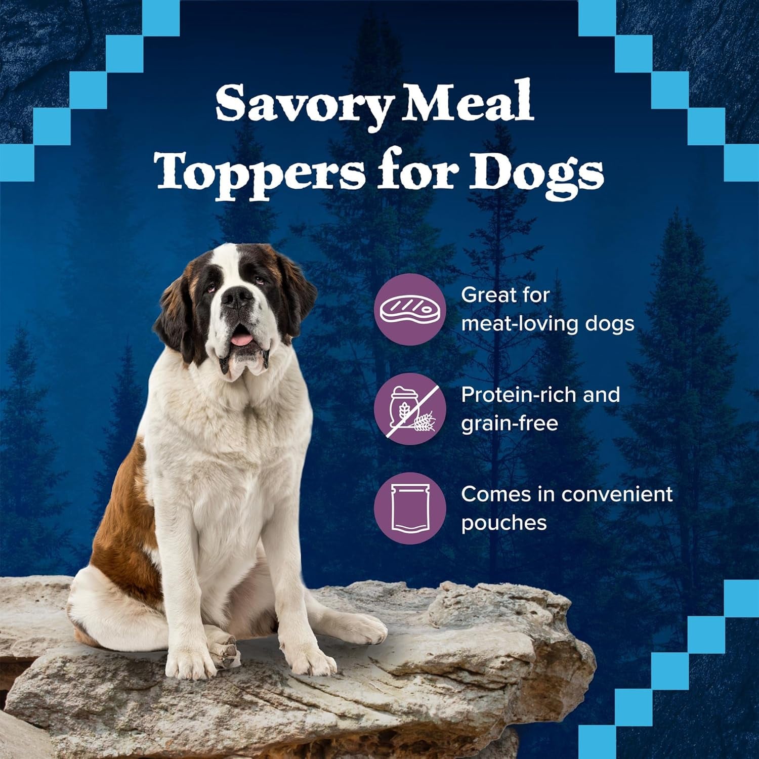 Wilderness Trail Toppers Wild Cuts Wet Dog Food, High-Protein & Grain-Free, Made with Natural Ingredients, Chunky Beef Bites in Hearty Gravy, 3-Oz. Pouches, (24 Count)