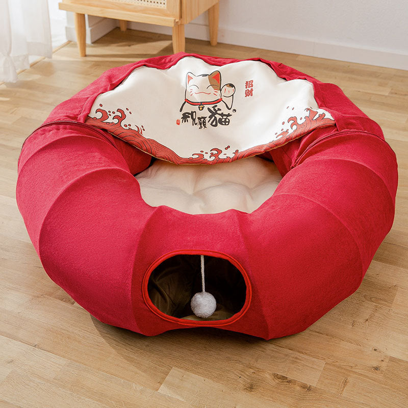 Removable & Washable Cat Tunnel Bed