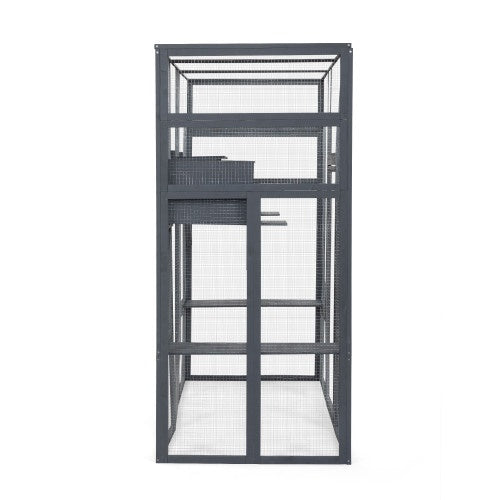 Oversized Grey Cat Cage - Perfect for Large Breeds