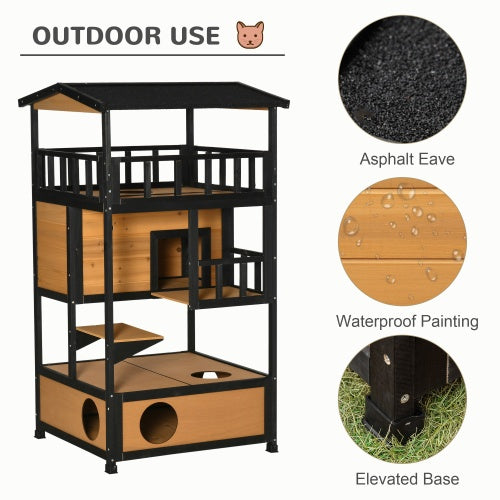 Wooden Wildcat Shelter - Safe Outdoor Haven for Cats