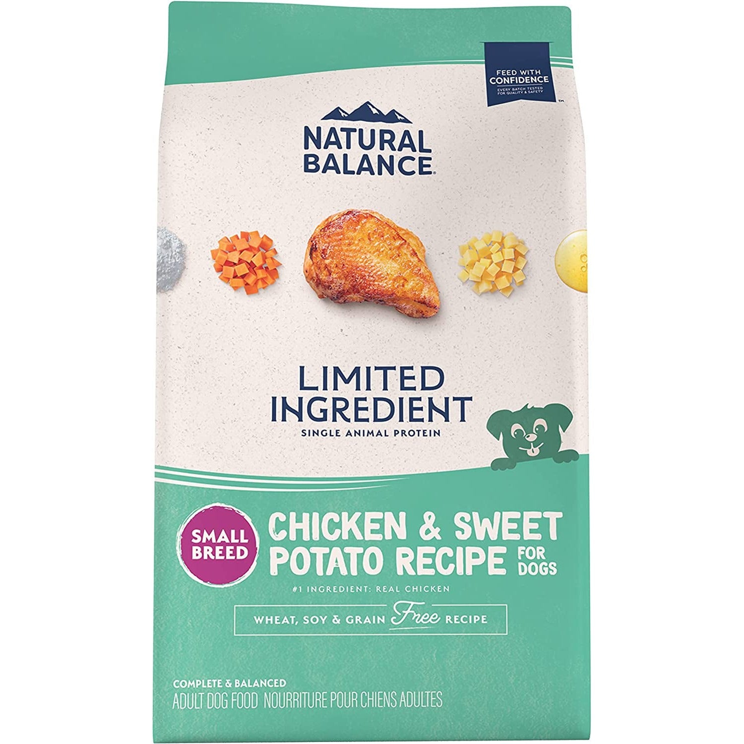 Limited Ingredient Small Breed Adult Grain-Free Dry Dog Food, Chicken & Sweet Potato Recipe, 4 Pound (Pack of 1)