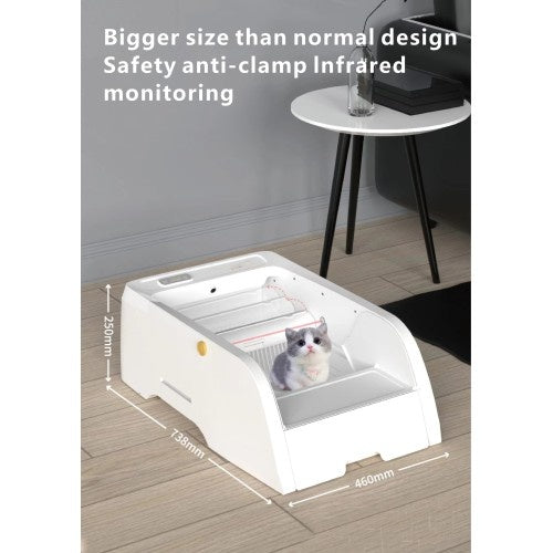 Wide-Opening Smart Cat Litter Box - Spacious and Convenient Design