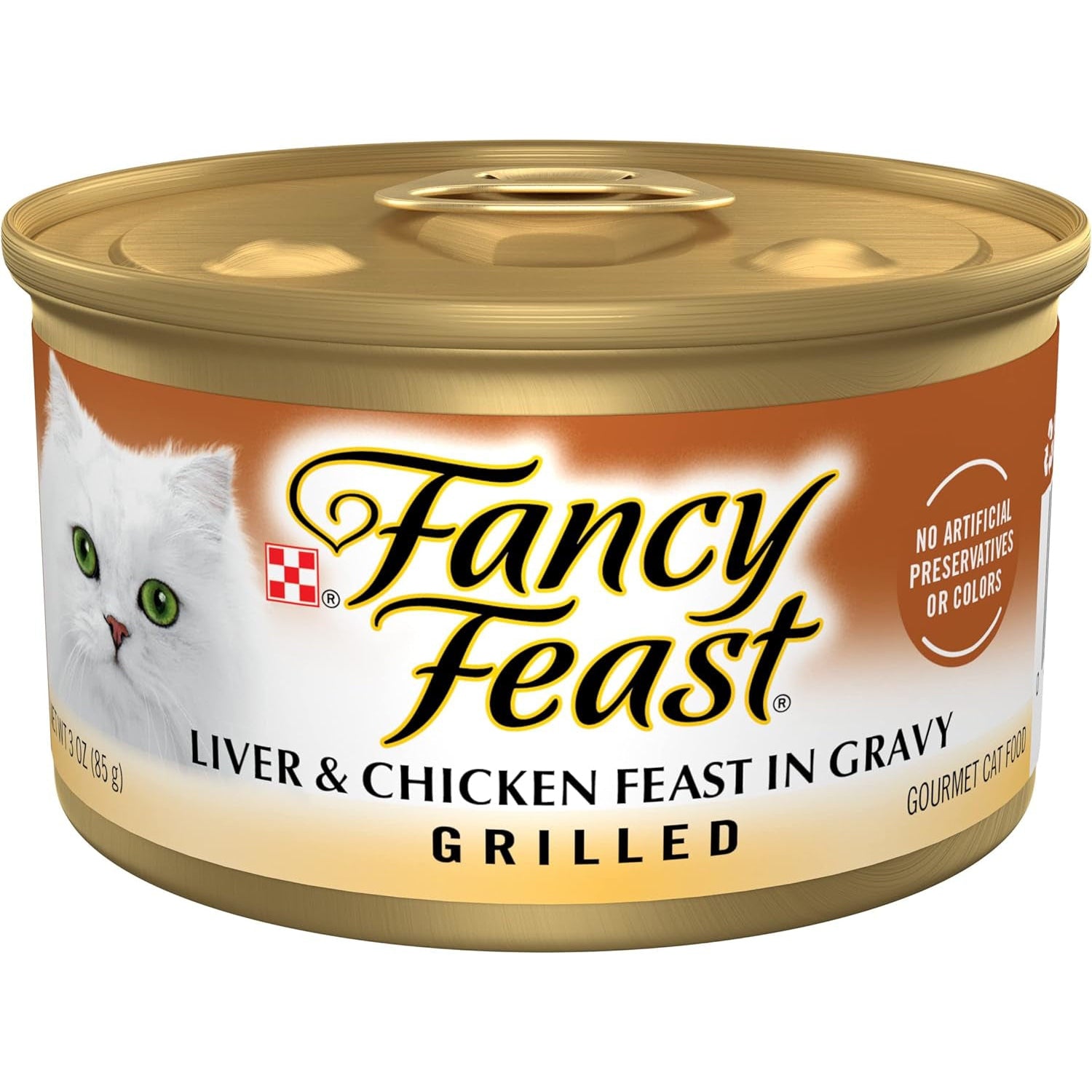 Purina Fancy Feast Grilled Wet Cat Food Liver and Chicken Feast, 24-Pack