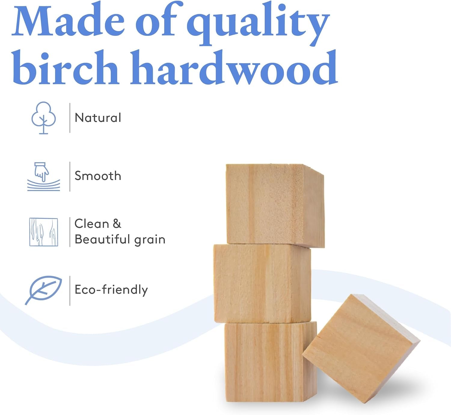 DIY Wood Cubes 4-Inch, Pack of 25 Large Blank Wooden Blocks for Crafts, STEM, Building, Monitor Riser, Photo Cube Craft, and Home Decor, by