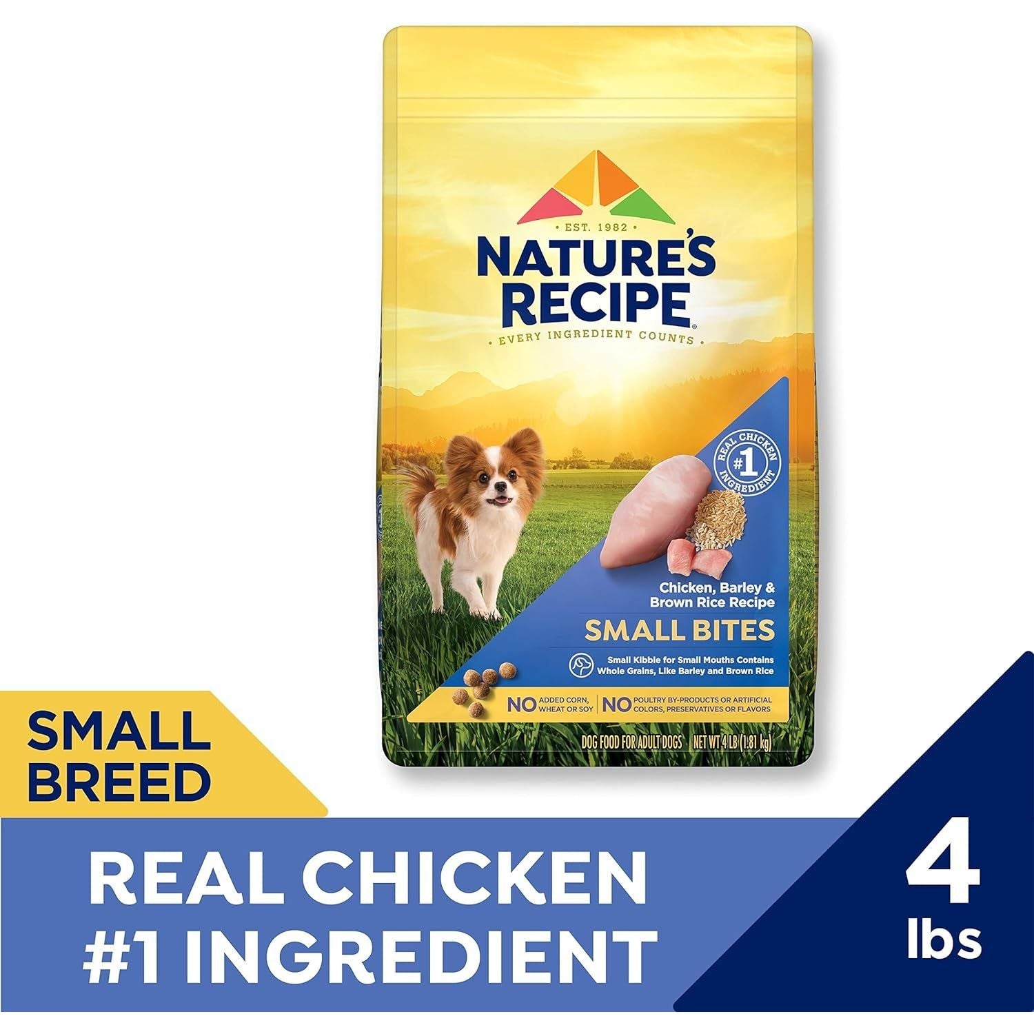 Nature′S Recipe Small Bites Chicken, Barley & Brown Rice Recipe Dry Dog Food, 4 Lb. Bag