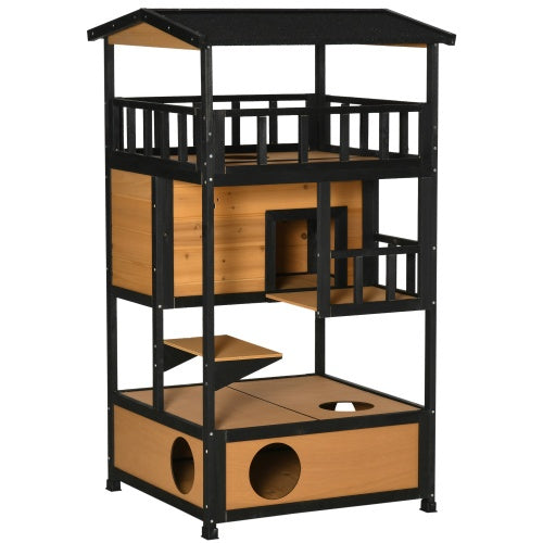 Wooden Wildcat Shelter - Safe Outdoor Haven for Cats