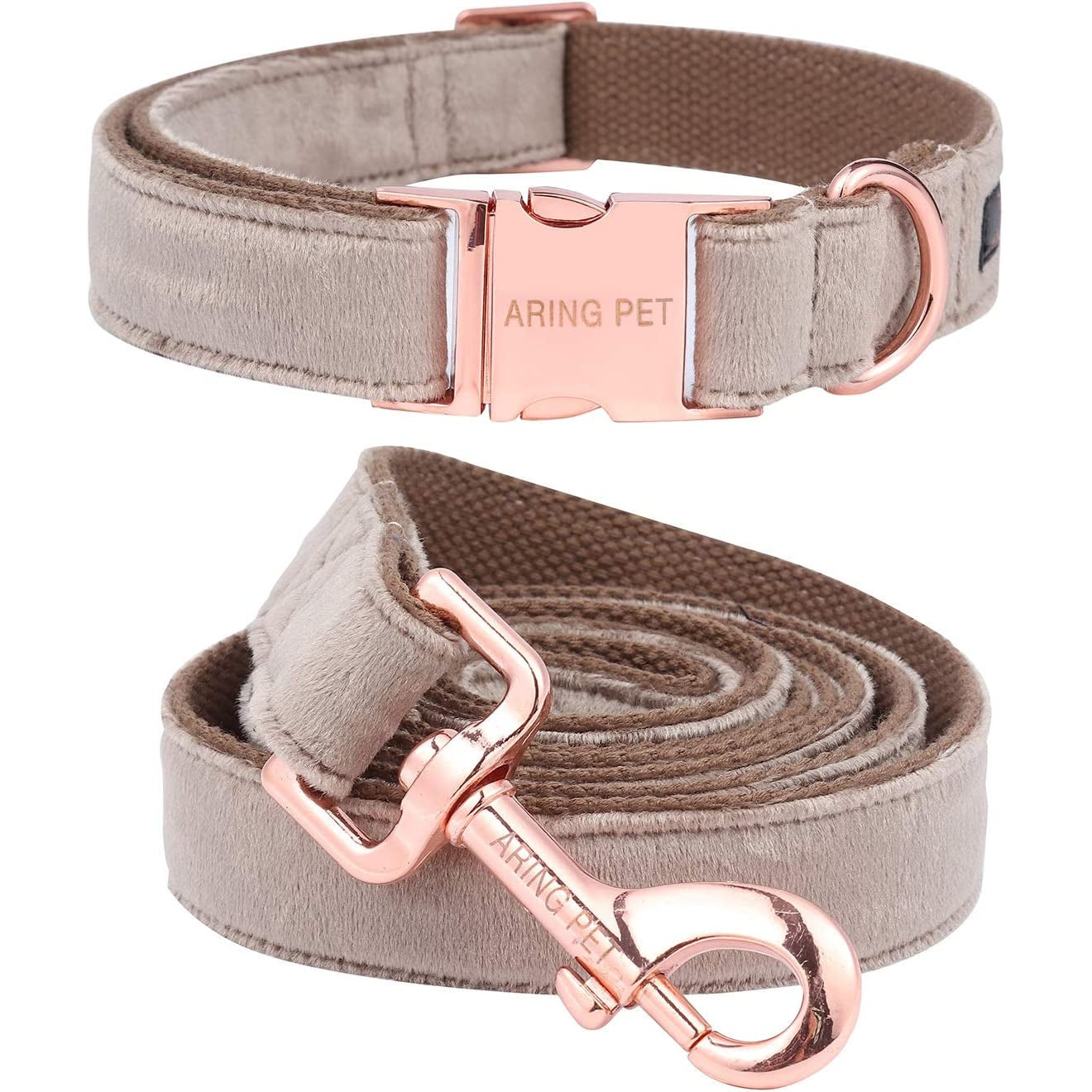 Dog Collar and Leash, Velvet Dog Collar and Leash Set, Soft & Comfy, Adjustable Collars for Dogs