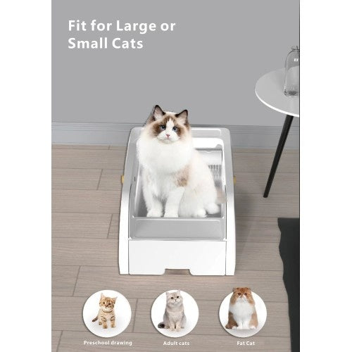 Wide-Opening Smart Cat Litter Box - Spacious and Convenient Design